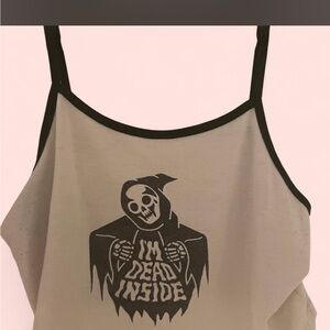 Women's Graphic Sleepwear Tank Top - Black and Gray